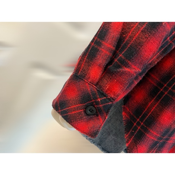 FANTASTIC FAWN Embellished red and black oversized flannel S M L - Picture 9 of 12